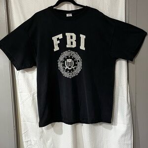 DELTA XL Black FBI Graphic T-Shirt oversized